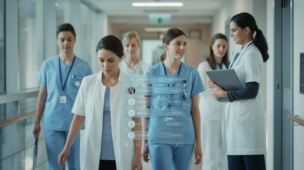 bright modern hospital hallway with mini 8HjL1cplQfKS O5UWOEQUg ja4JRQvSFaNSoOuSdx7Lg sd